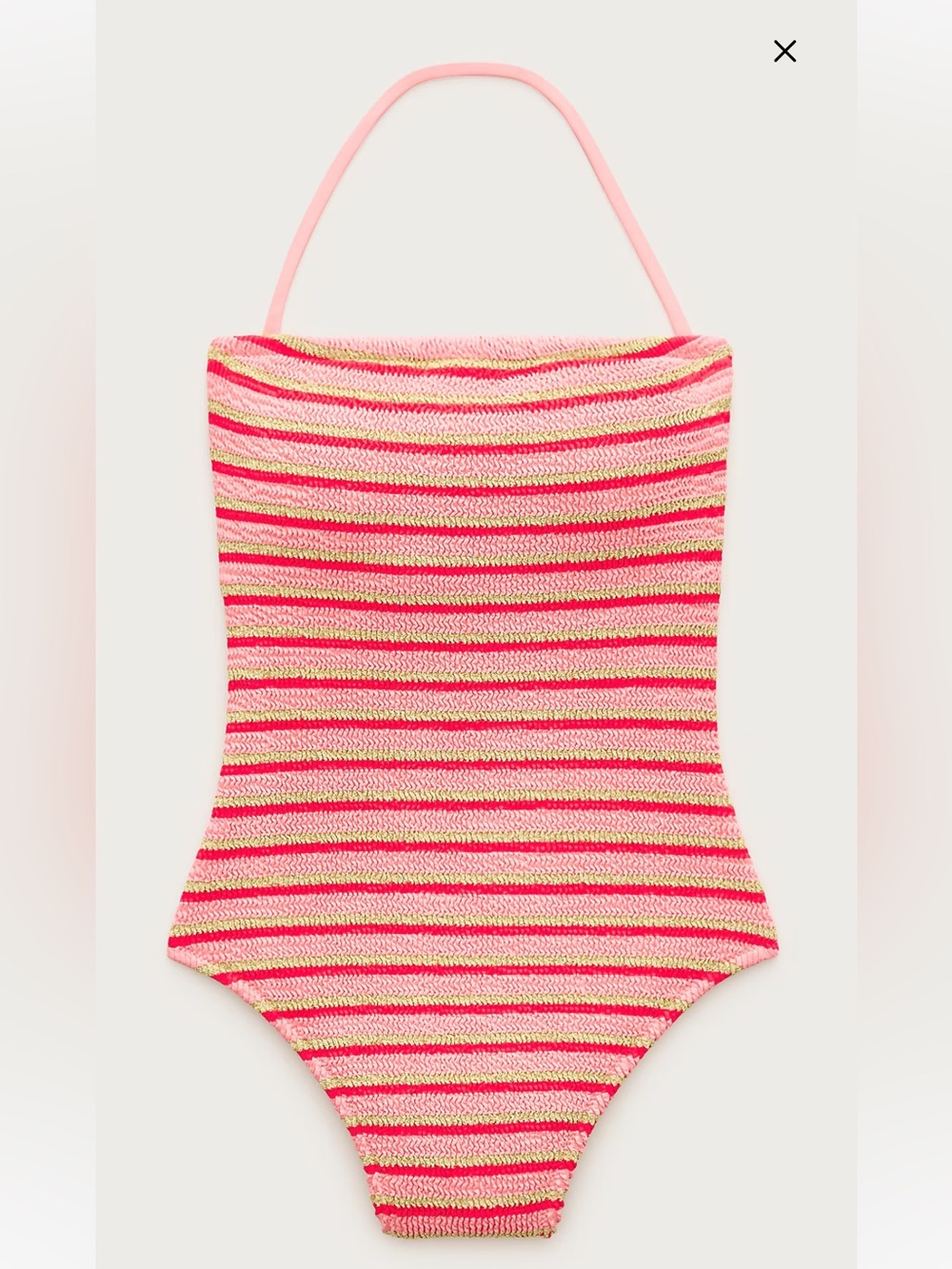 J. Crew Gemma bandeau scrunchie one-piece in metallic stripe